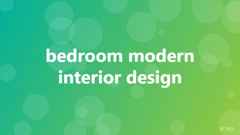 bedroom modern interior design