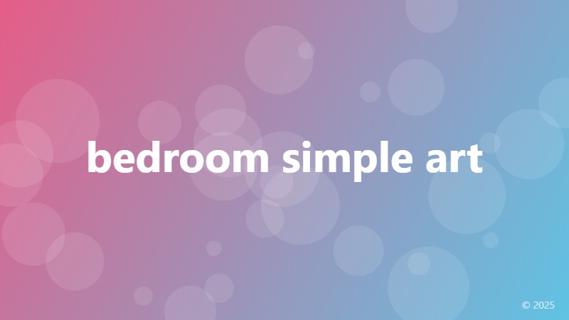bedroom simple art