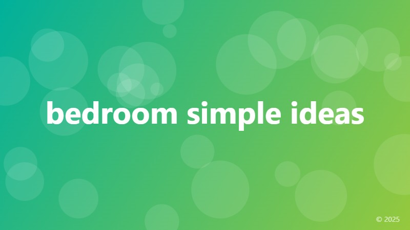 bedroom simple ideas