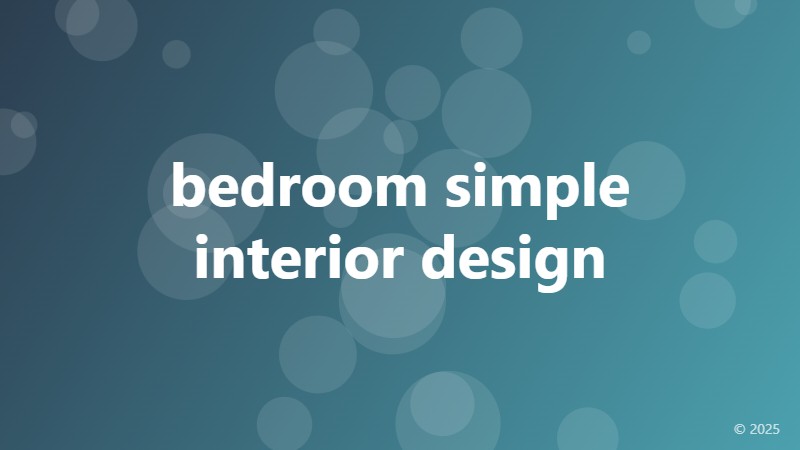 bedroom simple interior design
