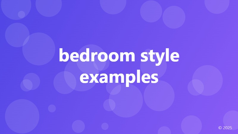 bedroom style examples