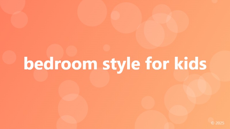 bedroom style for kids