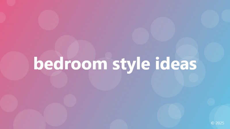 bedroom style ideas