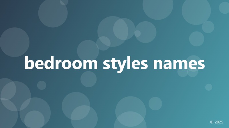 bedroom styles names