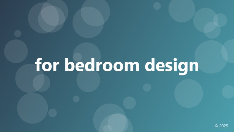 for bedroom design