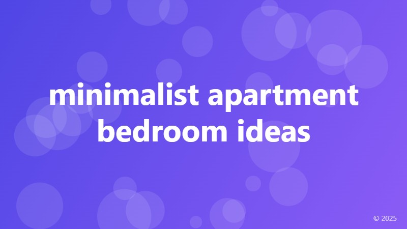 minimalist apartment bedroom ideas