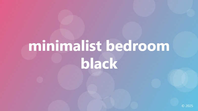 minimalist bedroom black