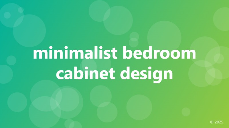 minimalist bedroom cabinet design