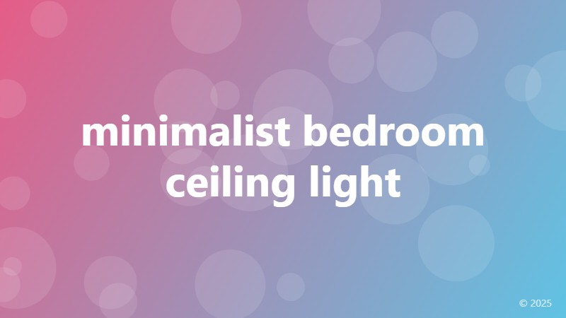minimalist bedroom ceiling light