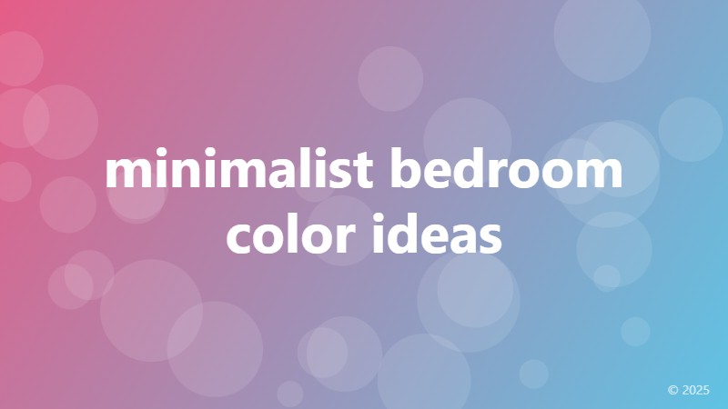 minimalist bedroom color ideas