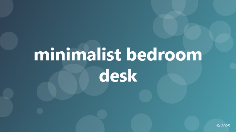 minimalist bedroom desk