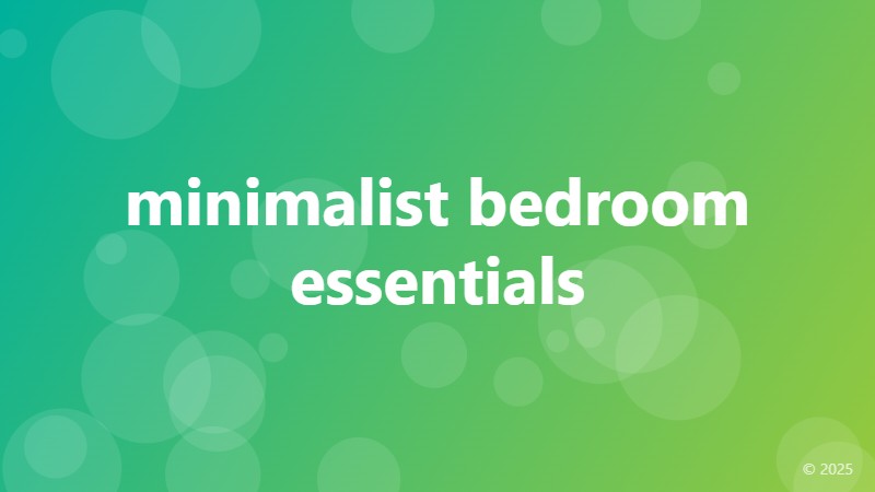 minimalist bedroom essentials