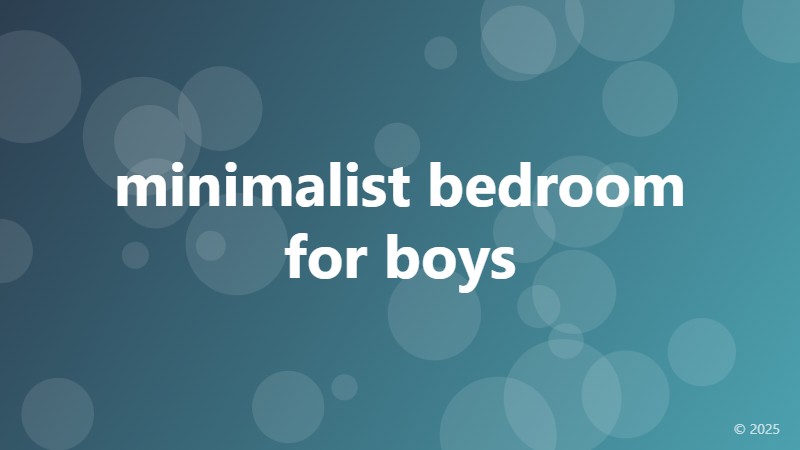 minimalist bedroom for boys