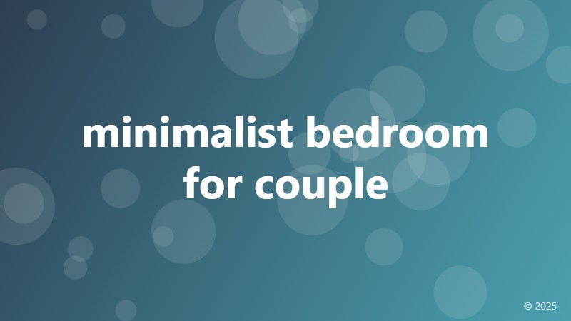 minimalist bedroom for couple