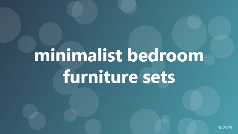 minimalist bedroom furniture sets