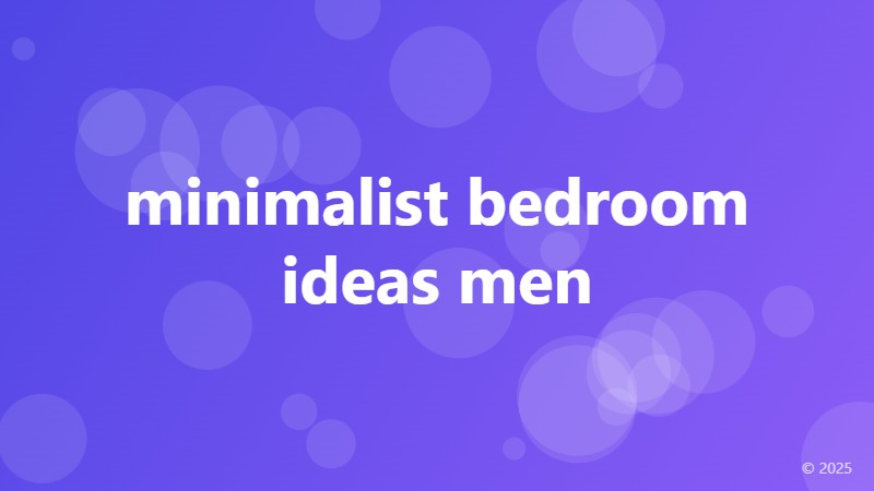 minimalist bedroom ideas men