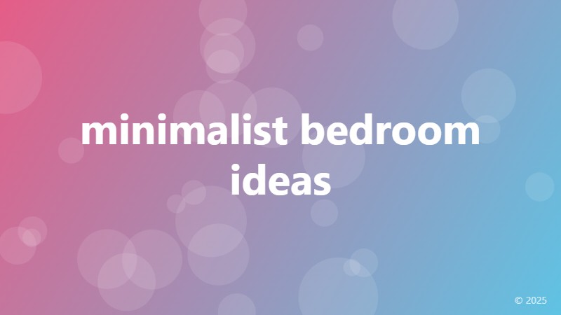 minimalist bedroom ideas