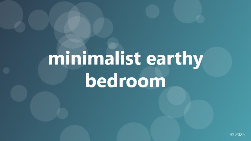 minimalist earthy bedroom