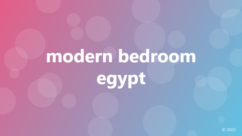 modern bedroom egypt