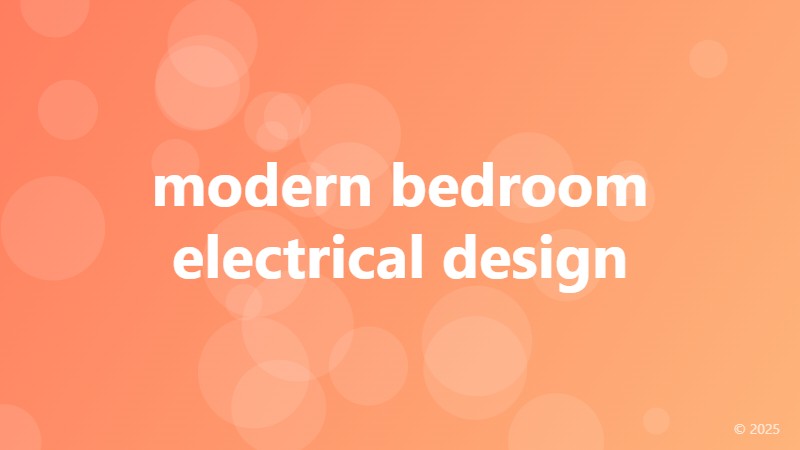 modern bedroom electrical design