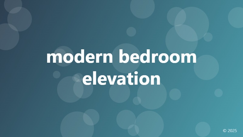 modern bedroom elevation
