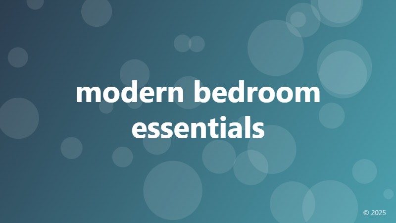 modern bedroom essentials