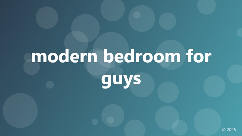 modern bedroom for guys