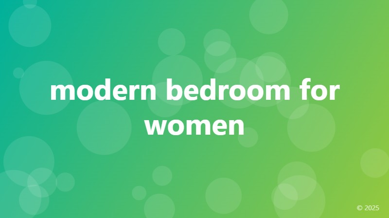 modern bedroom for women