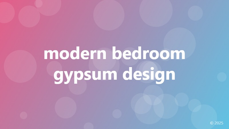 modern bedroom gypsum design