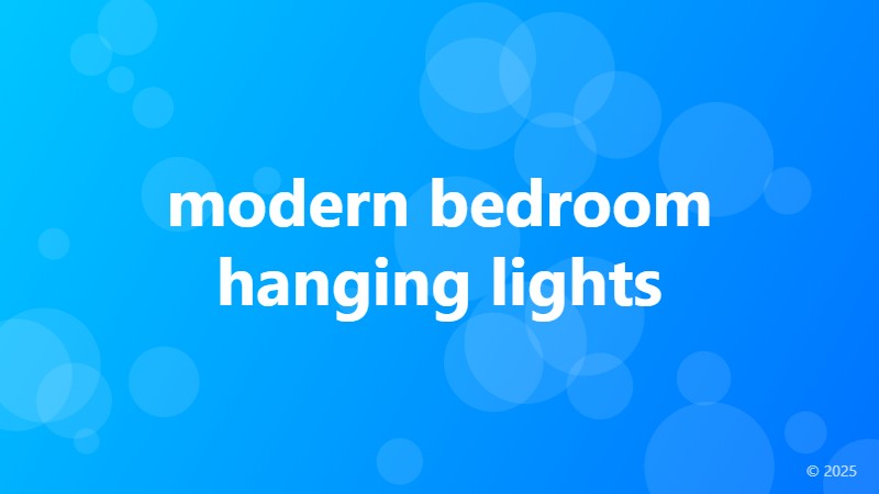 modern bedroom hanging lights