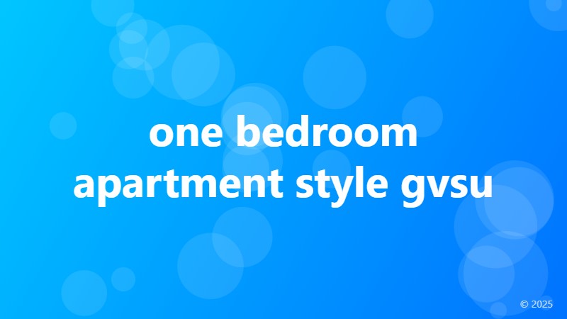 one bedroom apartment style gvsu