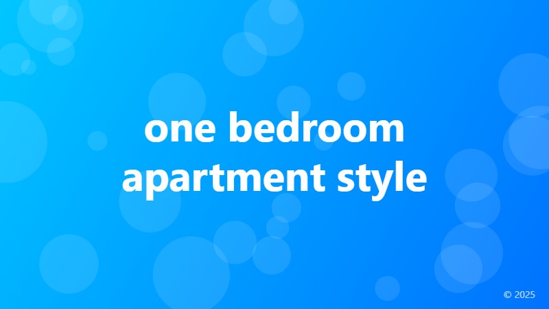 one bedroom apartment style