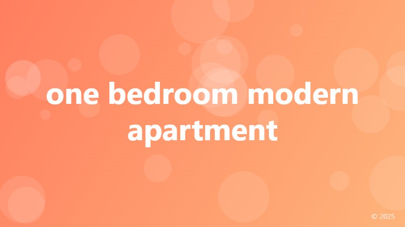 one bedroom modern apartment