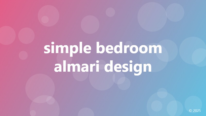 simple bedroom almari design