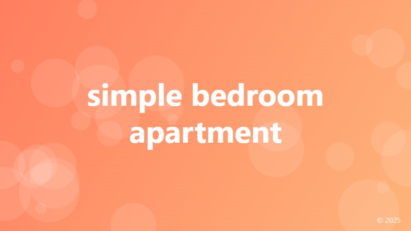 simple bedroom apartment