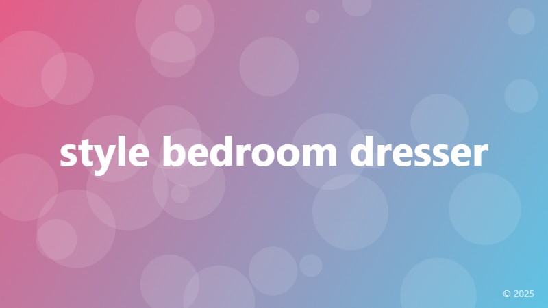 style bedroom dresser